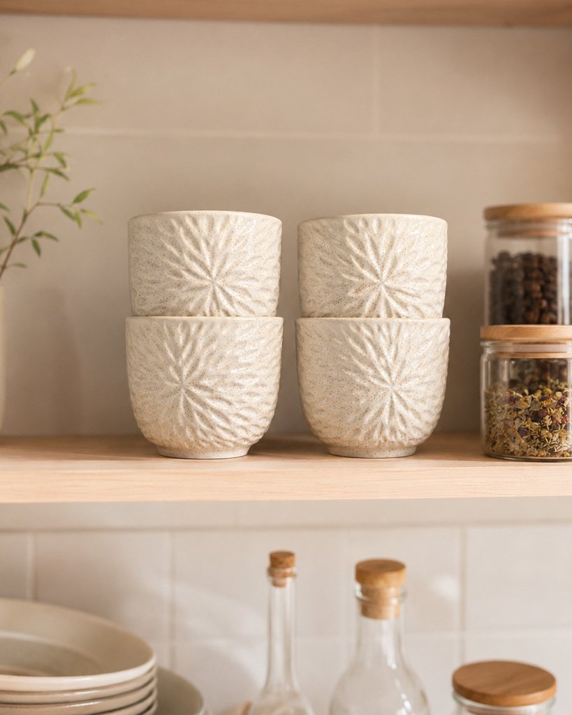 Vasos de ceramica artesanal para disfrutar de un cafe por las mañanas